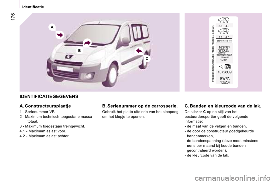 Peugeot Expert Tepee 2007  Handleiding (in Dutch) �B�a�r 
�B�a�r�3�.�6 �4�.�0 
�3�.�6 �4�.�0
�2�1�5�/�6�0� �R�1�6�C� �1�0�9� � �M�I�C�H�E�L�I�N 
�A�G�I�L�I�S� �5�1
� � �B�R�I�D�G�E�S
�E� �R�4�1�0
� � �P�R�E�S�S�I�O�N� �R�O�U�E �S�E�C�O�U�R�S
�4�.�0� 