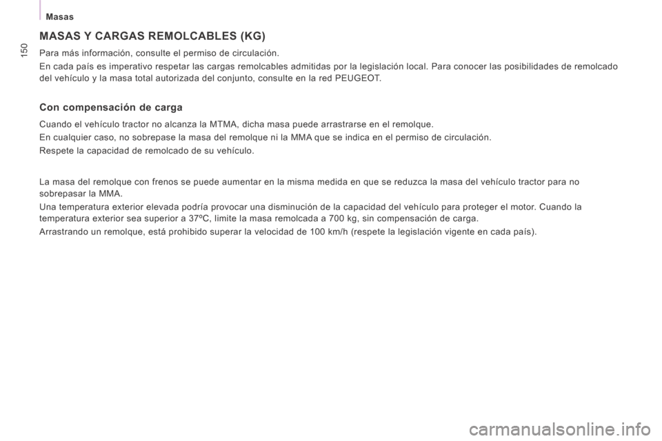 Peugeot Expert VU 2014 Manual del propietario (in Spanish) 150
Masas
Expert-VU_es_Chap08_Caracteristiques techniques_ed01-2014
MASAS Y CARGAS REMOLCABLES (KG)
Para más información, consulte el permiso de circulación.
En cada país es imperativo respet Peugeot Expert VU 2014 Manual del propietario (in Spanish) 150
Masas
Expert-VU_es_Chap08_Caracteristiques techniques_ed01-2014
MASAS Y CARGAS REMOLCABLES (KG)
Para más información, consulte el permiso de circulación.
En cada país es imperativo respet