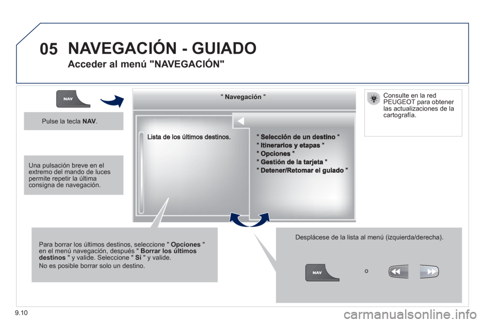Peugeot Expert VU 2013  Manual del propietario (in Spanish) 9.10
05
""""""""""""gggggNavegaciónNavegaciónNavegaciónNavegaciónNavegaciónNavegaciónNavegaciónNavegaciónNavegaciónNavegaciónNavegaciónNavegaciónNavegaciónNióNióNióNióNióNióNióNió