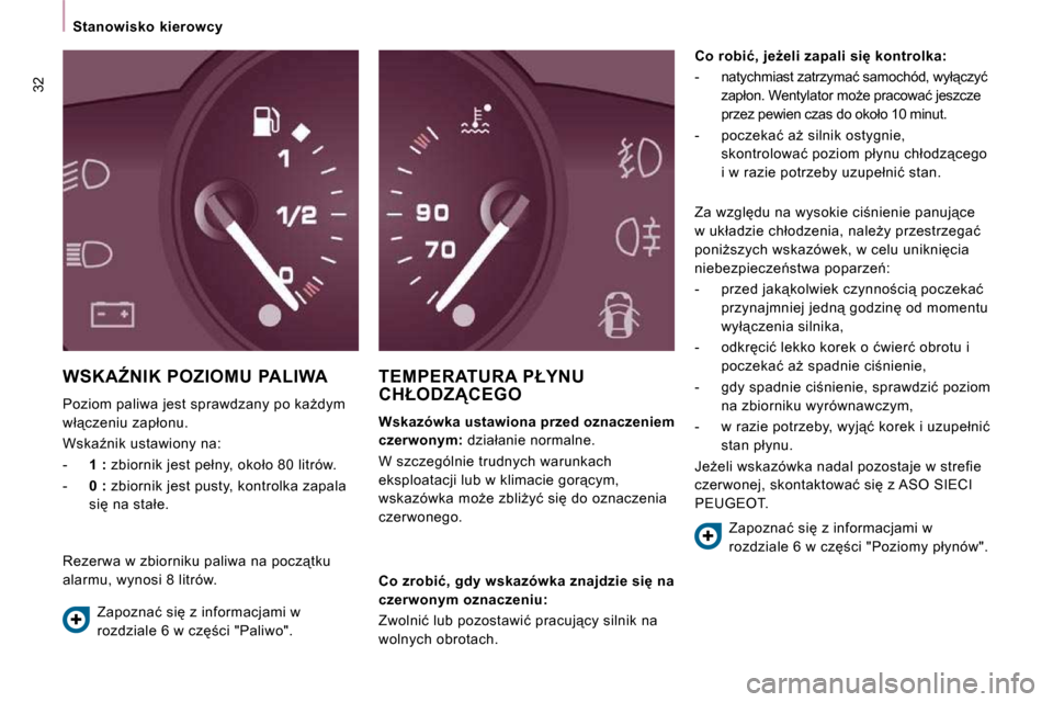 Peugeot Expert VU 2010  Instrukcja Obsługi (in Polish) �3�2
� � � �S�t�a�n�o�w�i�s�k�o�  �k�i�e�r�o�w�c�y� � � 
� �W�S�K�AD�N�I�K� �P�O�Z�I�O�M�U� �P�A�L�I�W�A� 
� �P�o�z�i�o�m� �p�a�l�i�w�a� �j�e�s�t� �s�p�r�a�w�d�z�a�n�y� �p�o� �k�aG�d�y�m�  
�w�ł"�
