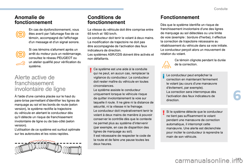 Peugeot Partner 2019  Manuel du propriétaire (in French) 153
Anomalie de 
fonctionnement
En cas de dysfonctionnement, vous 
êtes averti par lallumage fixe de ce 
témoin, accompagné de laffichage 
dun message et dun signal sonore.
Si ces témoins sal