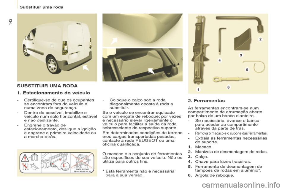 Peugeot Partner 2015 Manual do proprietário (in Portuguese) 142
Partner-2-VU_pt_Chap08_Aide-rapide_ed01-2015
1. Estacionamento do veículo
- Certifique-se de que os ocupantes
se encontram fora do veículo e
numa zona de segurança.
-
Dentro do possível, i Peugeot Partner 2015 Manual do proprietário (in Portuguese) 142
Partner-2-VU_pt_Chap08_Aide-rapide_ed01-2015
1. Estacionamento do veículo
- Certifique-se de que os ocupantes
se encontram fora do veículo e
numa zona de segurança.
-
Dentro do possível, i