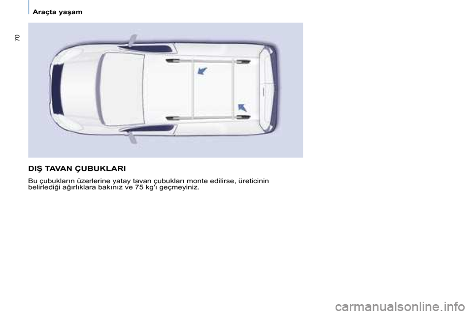 Peugeot Partner 2008  Kullanım Kılavuzu (in Turkish) 70
�A�r�a�ç�t�a� �y�a�ş�a�m
�D�I�Ş� �T�A�V�A�N� �Ç�U�B�U�K�L�A�R�I
�B�u� �ç�u�b�u�k�l�a�r�ı�n� �ü�z�e�r�l�e�r�i�n�e� �y�a�t�a�y� �t�a�v�a�n� �ç�u�b�u�k�l�a�r�ı� �m�o�n�t�e� �e�d�i�l�i�r�s�e�,