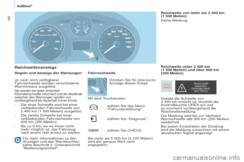 Peugeot Partner Tepee 2017 Betriebsanleitung (in German) 166
Partner2VP_de_Chap07_Verification_ed02-2016Partner2VP_de_Chap07_Verification_ed02-2016
Reichweitenanzeige
Regeln und Anzeige der WarnungenFür mehr Informationen zu den
Anzeigen und den Warnleuch Peugeot Partner Tepee 2017 Betriebsanleitung (in German) 166
Partner2VP_de_Chap07_Verification_ed02-2016Partner2VP_de_Chap07_Verification_ed02-2016
Reichweitenanzeige
Regeln und Anzeige der WarnungenFür mehr Informationen zu den
Anzeigen und den Warnleuch