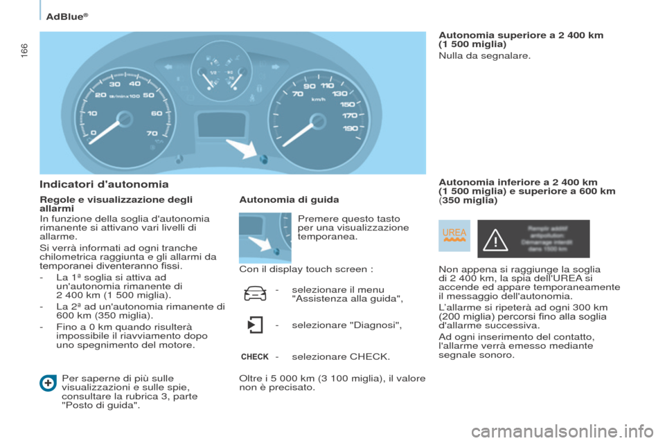 Peugeot Partner Tepee 2017 Manuale del proprietario (in Italian) 166
Partner2VP_it_Chap07_Verification_ed02-2016Partner2VP_it_Chap07_Verification_ed02-2016
Indicatori dautonomia
Regole e visualizzazione degli
allarmiPer saperne di più sulle
visualizzazioni e su Peugeot Partner Tepee 2017 Manuale del proprietario (in Italian) 166
Partner2VP_it_Chap07_Verification_ed02-2016Partner2VP_it_Chap07_Verification_ed02-2016
Indicatori dautonomia
Regole e visualizzazione degli
allarmiPer saperne di più sulle
visualizzazioni e su