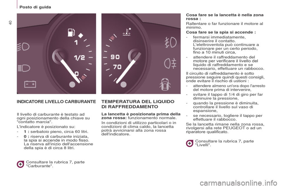 Peugeot Partner Tepee 2017 Manuale del proprietario (in Italian) 40
Partner2VP_it_Chap03_Pret-a-partir_ed02-2016
Posto di guida
Partner2VP_it_Chap03_Pret-a-partir_ed02-2016
INDICATORE LIVELLO CARBURANTETEMPERATURA DEL LIQUIDO
DI
RAFFREDDAMENTO
La lancetta è Peugeot Partner Tepee 2017 Manuale del proprietario (in Italian) 40
Partner2VP_it_Chap03_Pret-a-partir_ed02-2016
Posto di guida
Partner2VP_it_Chap03_Pret-a-partir_ed02-2016
INDICATORE LIVELLO CARBURANTETEMPERATURA DEL LIQUIDO
DI
RAFFREDDAMENTO
La lancetta è