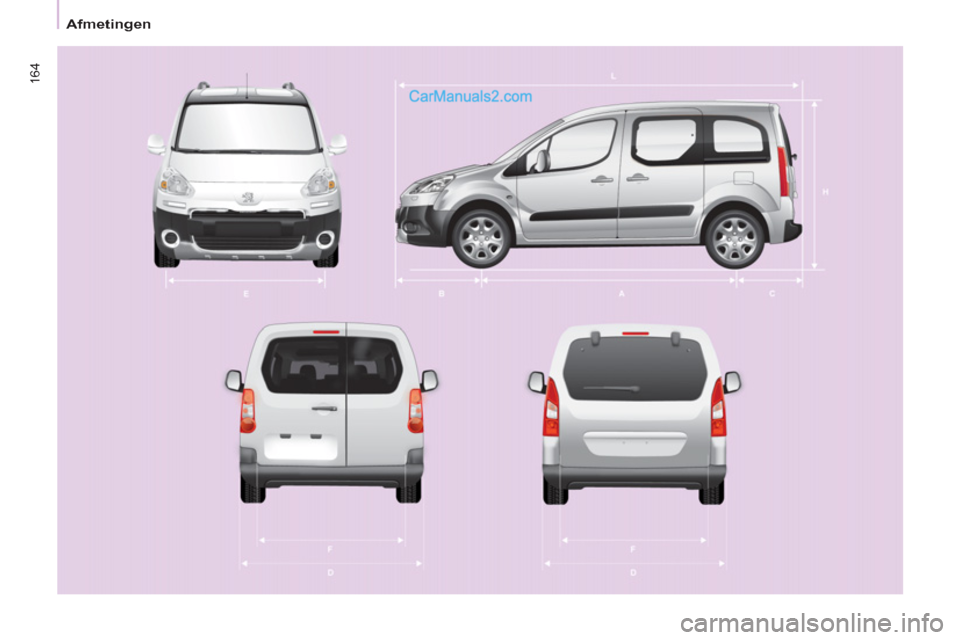 Peugeot Partner Tepee 2013  Handleiding (in Dutch) 164
  Afmetingen   