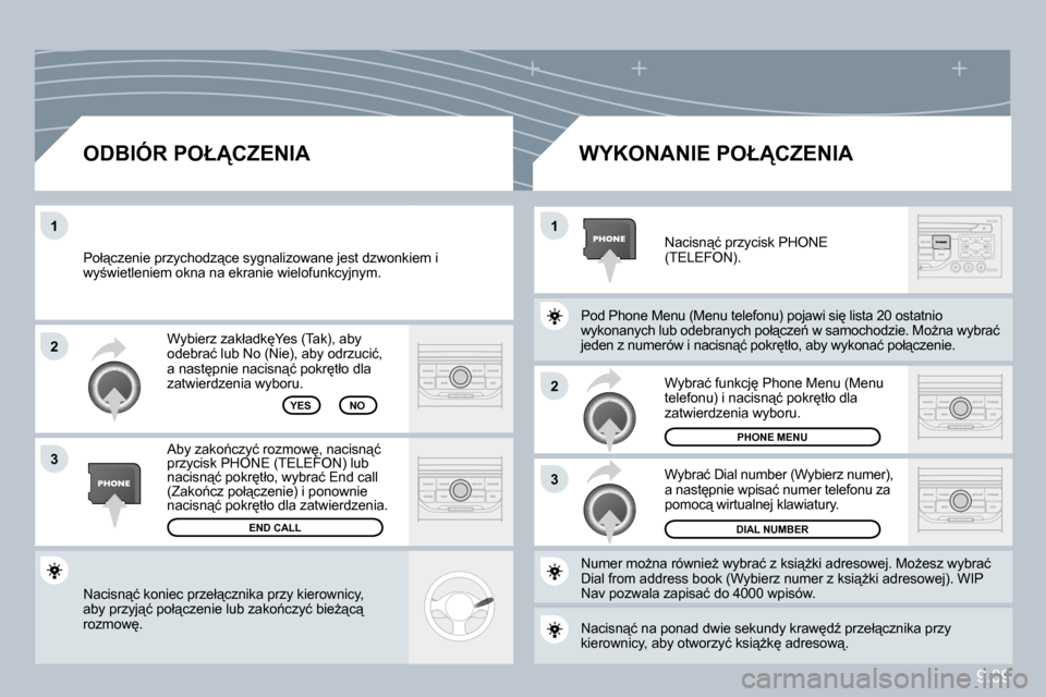 Peugeot Partner Tepee 2010  Instrukcja Obsługi (in Polish) 9.39
�2
�3
�1�1
�2
�3
� �N�a�c�i�s�n"�ć� �k�o�n�i�e�c� �p�r�z�e�ł"�c�z�n�i�k�a� �p�r�z�y� �k�i�e�r�o�w�n�i�c�y�,� �a�b�y� �p�r�z�y�j"�ć� �p�o�ł"�c�z�e�n�i�e� �l�u�b� �z�a�k�o1�c�z�y�ć� �b�i�