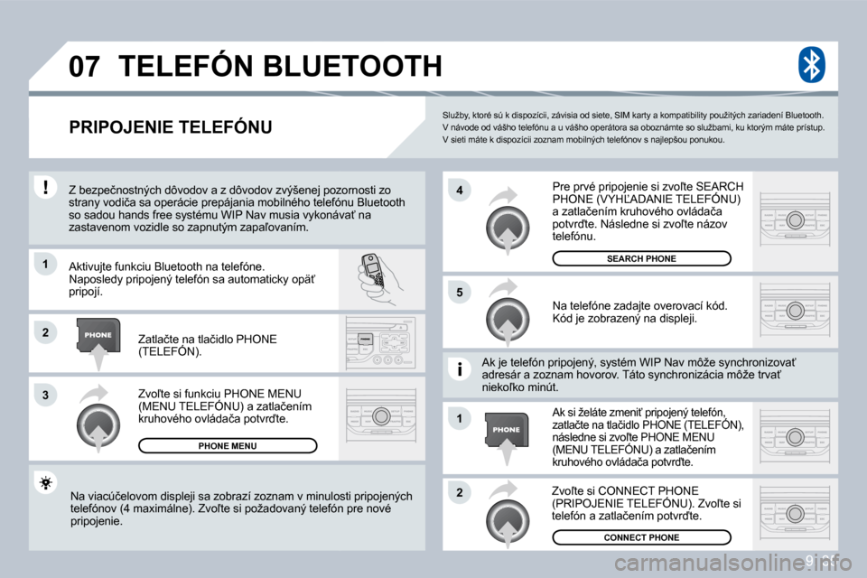 Peugeot Partner Tepee 2009  Užívateľská príručka (in Slovak) �9�.� �3�5
�0�7
�1
�3
�5
�4
�2
�1
�2
� �S�l�u�ž�b�y�,� �k�t�o�r�é� �s�ú� �k� �d�i�s�p�o�z�í�c�i�i�,� �z�á�v�i�s�i�a� �o�d� �s�i�e�t�e�,� �S�I�M� �k�a�r�t�y� �a� �k�o�m�p�a�t�i�b�i�l�i�t�y� �p�o�u