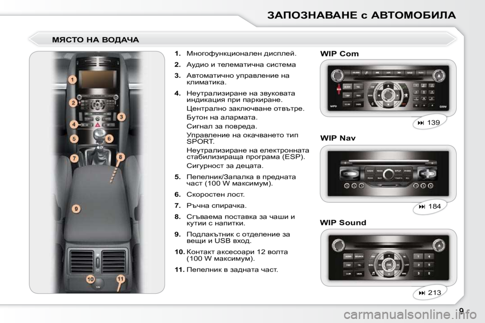 Peugeot 407 2010  Ръководство за експлоатация (in Bulgarian) AWfeAdWYWd?� k� WYieceXBbW
� � cvhie� dW� Ye>WnW�     
�1�. � �  cÖhzhnmÖdpbhÖwe_Ö� ^bkie_c�.� 
  
�2�. � �  Wm^bh� b� l_e_fw
