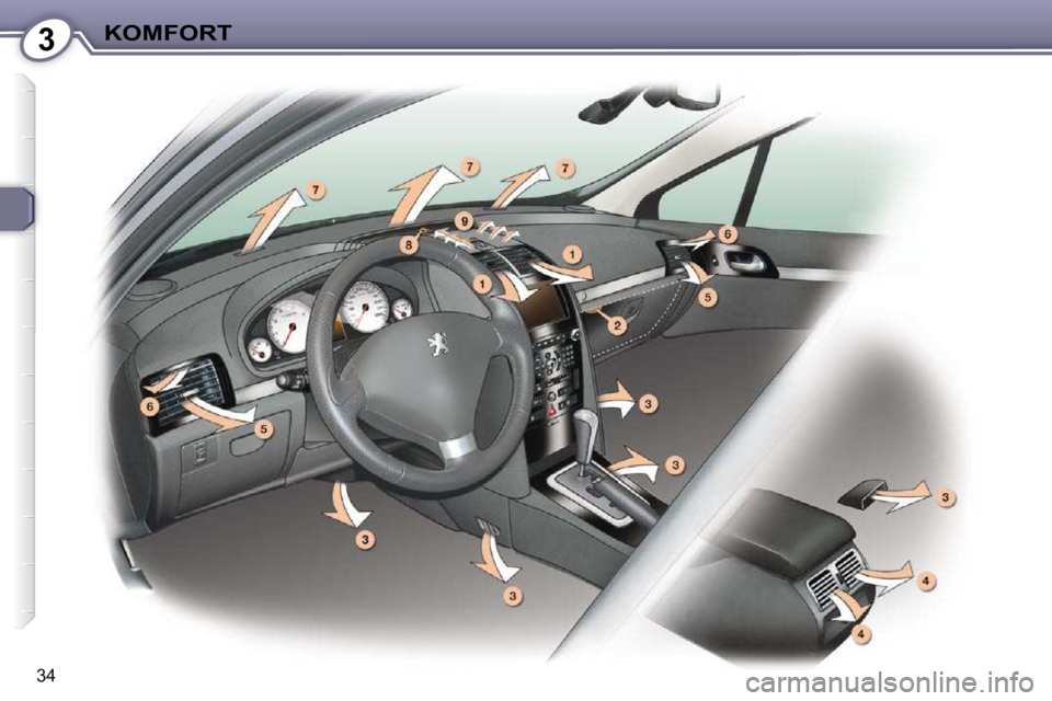 Peugeot 407 2009  Ägarmanual (in Swedish) 3KOMFORT
34    
