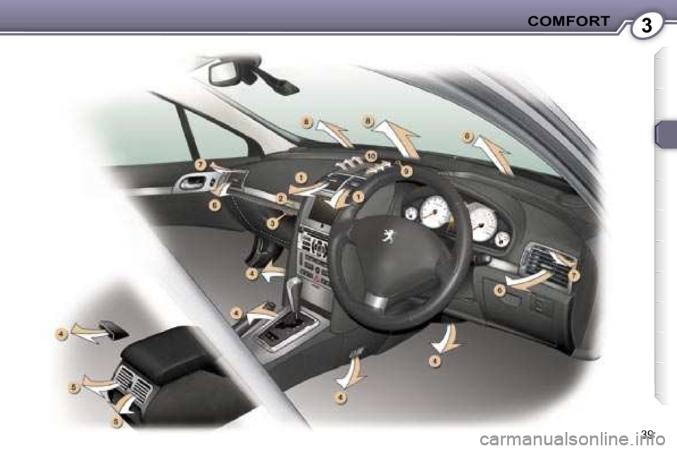 Peugeot 407 2006  Owners Manual �3�C�O�M�F�O�R�T
�3�9   