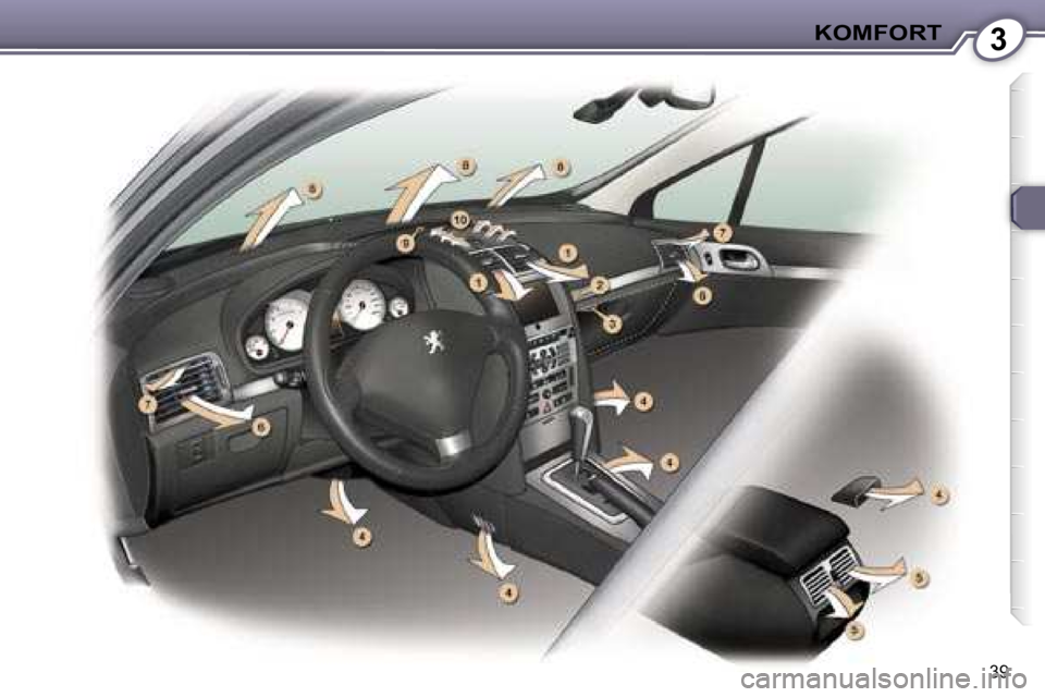 Peugeot 407 2006  Instruktionsbog (in Danish) �3�K�O�M�F�O�R�T
�3�9   