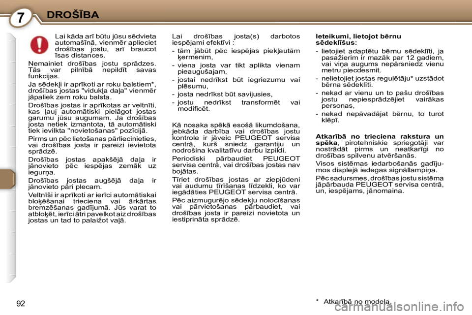 Peugeot 407 2006  Īpašnieka rokasgrāmata (in Latvian) �7�D�R�O�Š