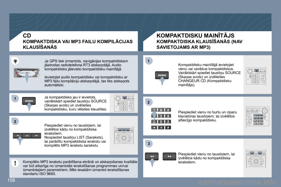 Peugeot 407 2006  Īpašnieka rokasgrāmata (in Latvian) �1 
�2�1 
�2
�3
�1�5�8
�C�D
�K�O�M�P�A�K�T�D�I�S�K�A� �V�A�I� �M�P�3� �F�A�I�L�U� �K�O�M�P�I�L
