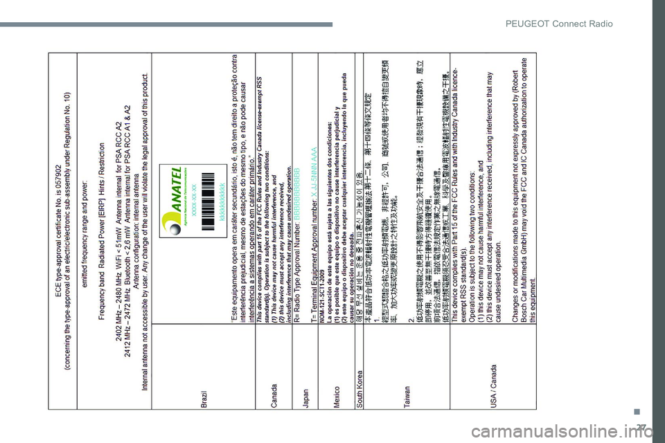 Peugeot 301 2017  Manual del propietario (in Spanish) 27
. 
P  