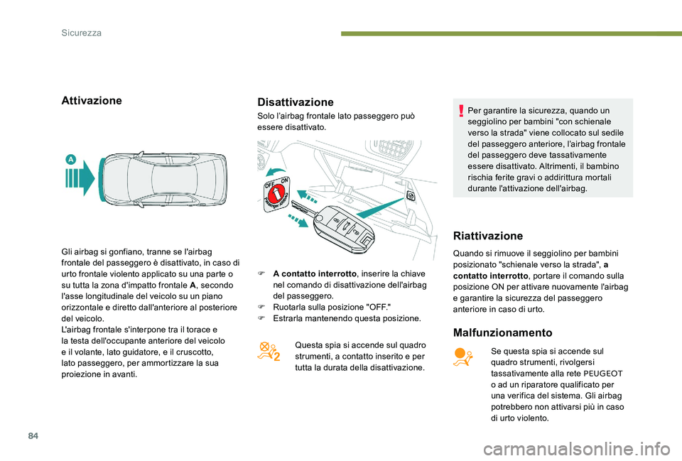 Peugeot 301 2017 Manuale del proprietario (in Italian) 84
AttivazioneDisattivazione
Malfunzionamento
Se questa spia si accende sul
quadro strumenti, rivolgersi
tassativamente alla rete PEUGEOT
o ad un riparatore qualificato per
una verifica del sistem Peugeot 301 2017 Manuale del proprietario (in Italian) 84
AttivazioneDisattivazione
Malfunzionamento
Se questa spia si accende sul
quadro strumenti, rivolgersi
tassativamente alla rete PEUGEOT
o ad un riparatore qualificato per
una verifica del sistem