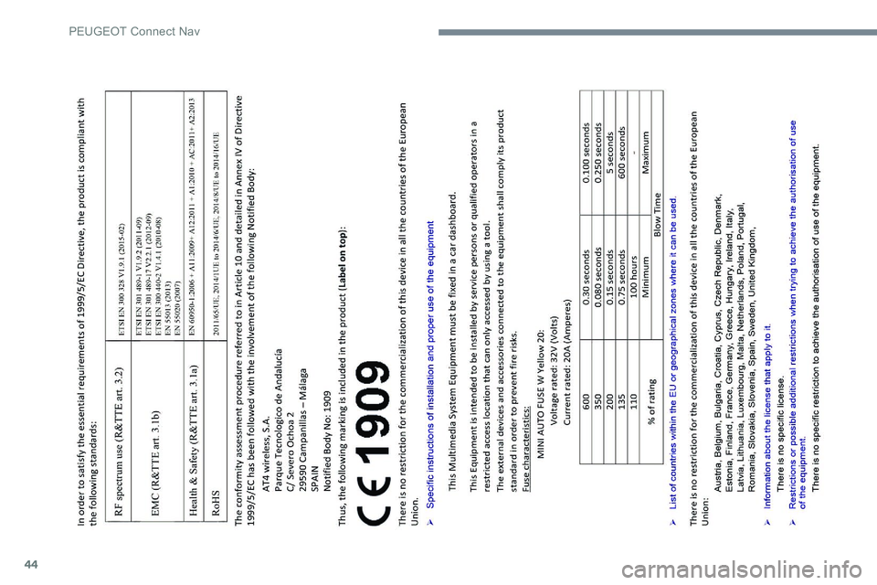 Peugeot 301 2017  Manual do proprietário (in Portuguese) 44 
P  