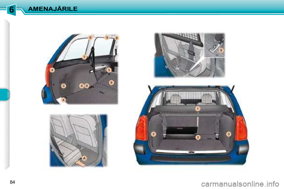 Peugeot 307 2007  Manualul de utilizare (in Romanian) 6�A�M�E�N�A�J�R�I�L�E
84   