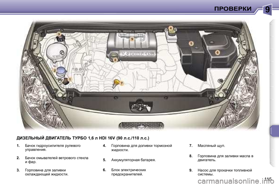Peugeot 307 2006  Инструкция по эксплуатации (in Russian) �9fgeY?gaB
�1�1�5
�1�.� 
Xwqhd� zb^jhmkbebl_ey� jme_yhzh�  
mijwye_Öby�.
�2�.�  Xwqhd� hfuywl_e_c� y_ljhyhzh� kl_dew� 
b� 