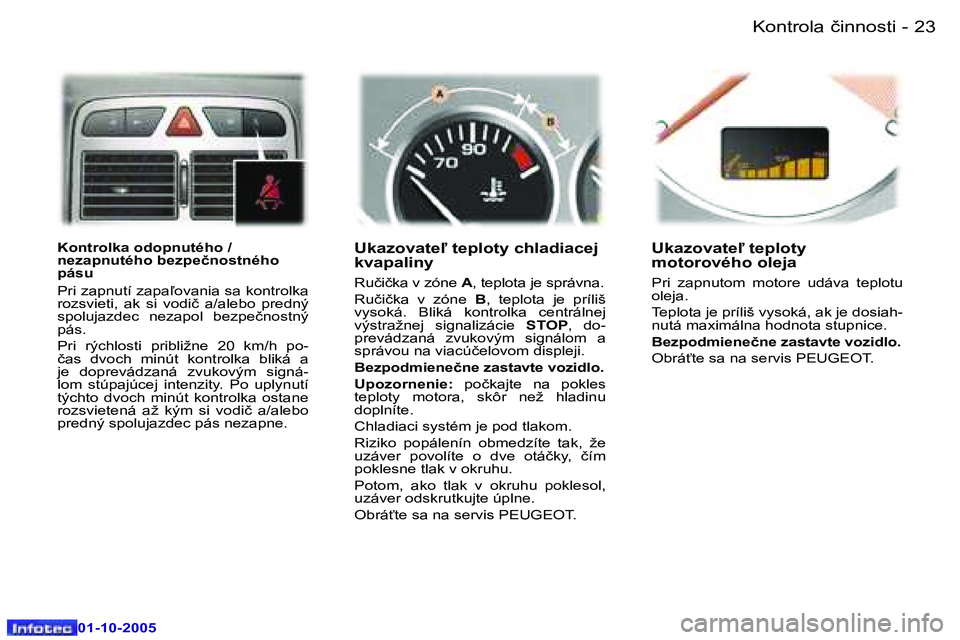 Peugeot 307 2005.5  Užívateľská príručka (in Slovak) �K�o�n�t�r�o�l�a� �č�i�n�n�o�s�t�i�2�2 �-
�0�1�-�1�0�-�2�0�0�5
�2�3�K�o�n�t�r�o�l�a� �č�i�n�n�o�s�t�i�-
�0�1�-�1�0�-�2�0�0�5
�K�o�n�t�r�o�l�k�a� �o�d�o�p�n�u�t�é�h�o� �/�  
�n�e�z�a�p�n�u�t�é�h�o�