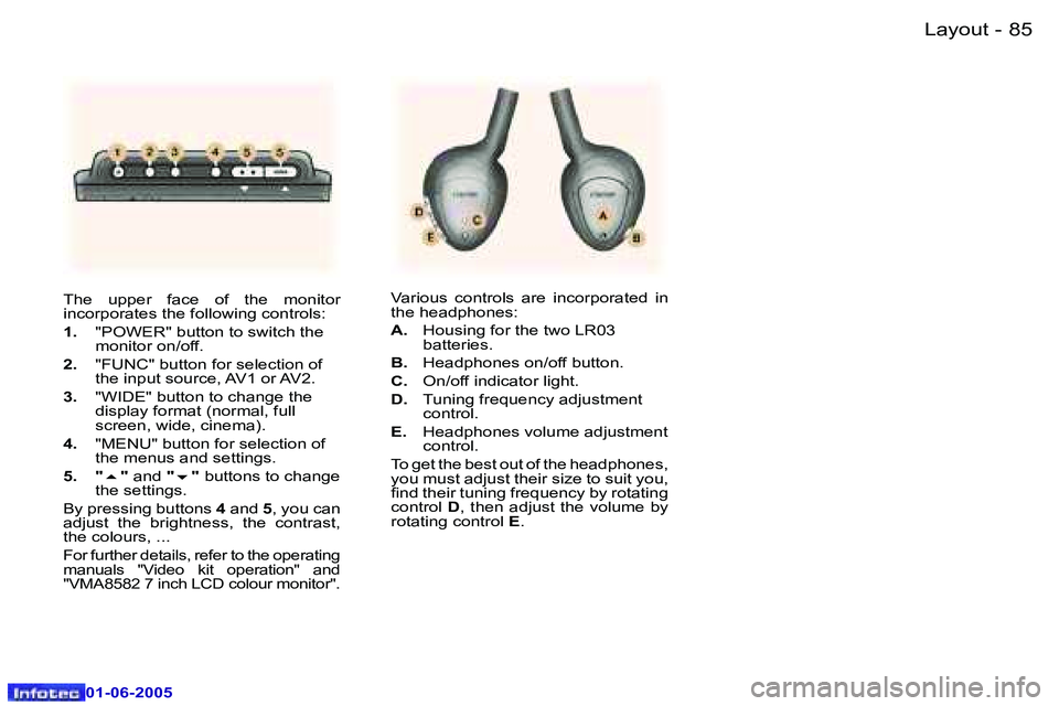 Peugeot 307 2005  Owners Manual �L�a�y�o�u�t�8�4 �-
�0�1�-�0�6�-�2�0�0�5
�8�5�L�a�y�o�u�t�-
�0�1�-�0�6�-�2�0�0�5
�T�h�e�  �u�p�p�e�r�  �f�a�c�e�  �o�f�  �t�h�e�  �m�o�n�i�t�o�r�  
�i�n�c�o�r�p�o�r�a�t�e�s� �t�h�e� �f�o�l�l�o�w�i�n�g