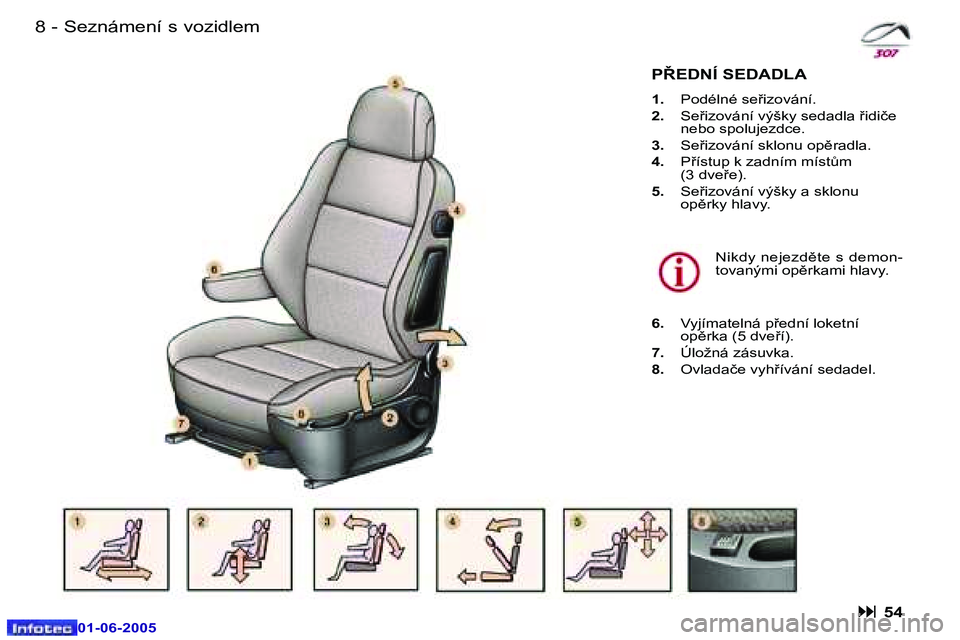 Peugeot 307 2005  Návod k obsluze (in Czech) �8 �-
�0�1�-�0�6�-�2�0�0�5
�9
�-
�0�1�-�0�6�-�2�0�0�5
�S�e�z�n�á�m�e�n�í� �s� �v�o�z�i�d�l�e�m
�P8�E�D�N�Í� �S�E�D�A�D�L�A
�1�.�  �P�o�d�é�l�n�é� �s�e9�i�z�o�v�á�n�í�.
�2�. �  �S�e9�i�z�o�v�