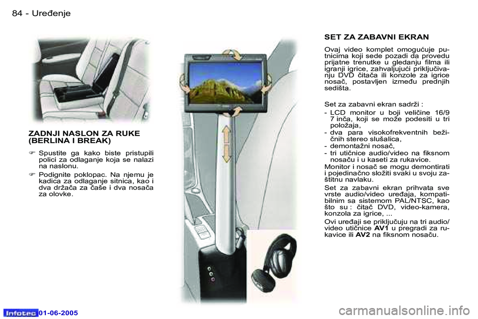 Peugeot 307 2005  Упутство за употребу (in Serbian) �U�r�e�đ�e�n�j�e� �8�4 �-
�0�1�-�0�6�-�2�0�0�5
�8�5�U�r�e�đ�e�n�j�e� �-
�0�1�-�0�6�-�2�0�0�5
�S�E�T� �Z�A� �Z�A�B�A�V�N�I� �E�K�R�A�N
�O�v�a�j�  �v�i�d�e�o�  �k�o�m�p�l�e�t�  �o�m�o�g�u�ć�u�j�e�  �