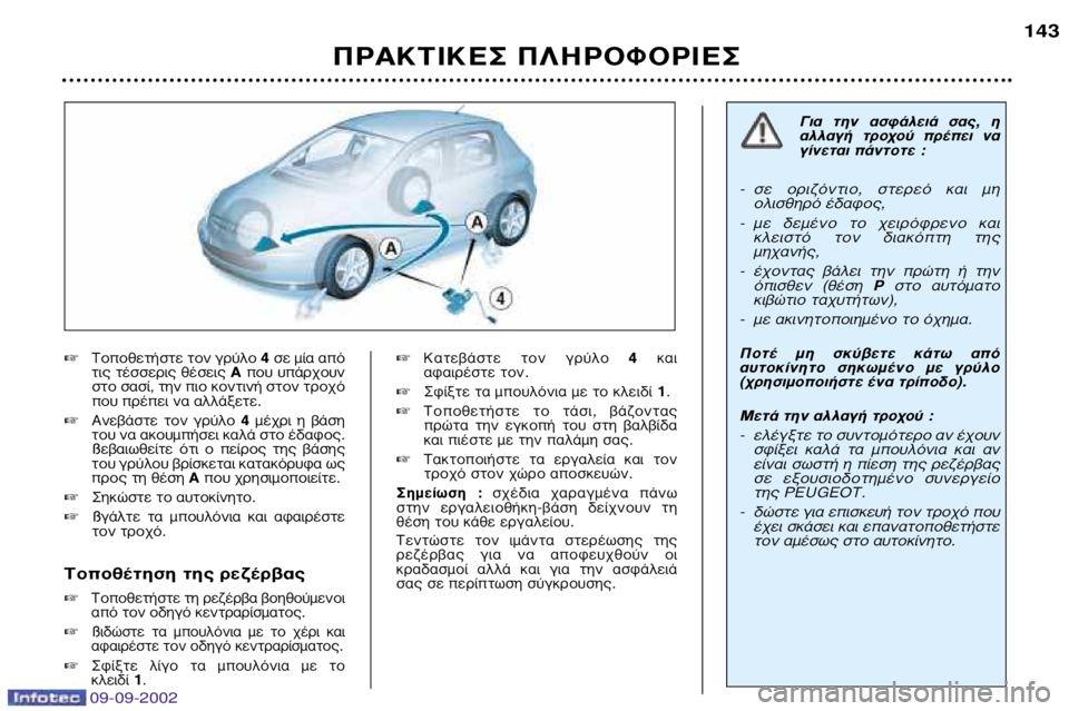 Peugeot 307 2002.5 Εγχειρίδιο χρήσης (in Greek) ∆ÔÔıÂÙ‹ÛÙ ÙÔÓ ÁÚ‡ÏÔ 4 Û ̛· ·fi
ÙȘ Ù¤ÛÛÂÚȘ ı¤ÛÂȘ ∞ Ô˘ ˘¿Ú¯Ô˘Ó
ÛÙÔ Û·Û›, ÙËÓ ÈÔ ÎÔÓÙÈÓ‹ ÛÙÔÓ Peugeot 307 2002.5 Εγχειρίδιο χρήσης (in Greek) ∆ÔÔıÂÙ‹ÛÙ ÙÔÓ ÁÚ‡ÏÔ 4 Û ̛· ·fi
ÙȘ Ù¤ÛÛÂÚȘ ı¤ÛÂȘ ∞ Ô˘ ˘¿Ú¯Ô˘Ó
ÛÙÔ Û·Û›, ÙËÓ ÈÔ ÎÔÓÙÈÓ‹ ÛÙÔÓ