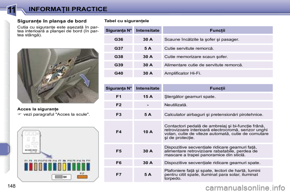 Peugeot 308 2007.5  Manualul de utilizare (in Romanian) 11
148
�I�N�F�O�R�M�A�I�I� �P�R�A�C�T�I�C�E
�S�i�g�u�r�a�n=�e� �î�n� �p�l�a�n�ş�a� �d�e� �b�o�r�d 
�C�u�t�i�a� �c�u� �s�i�g�u�r�a�n=�e� �e�s�t�e� �a�ş�e�z�a�t � �î�n� �p�a�r�- 
�t�e�a� �i�n�t