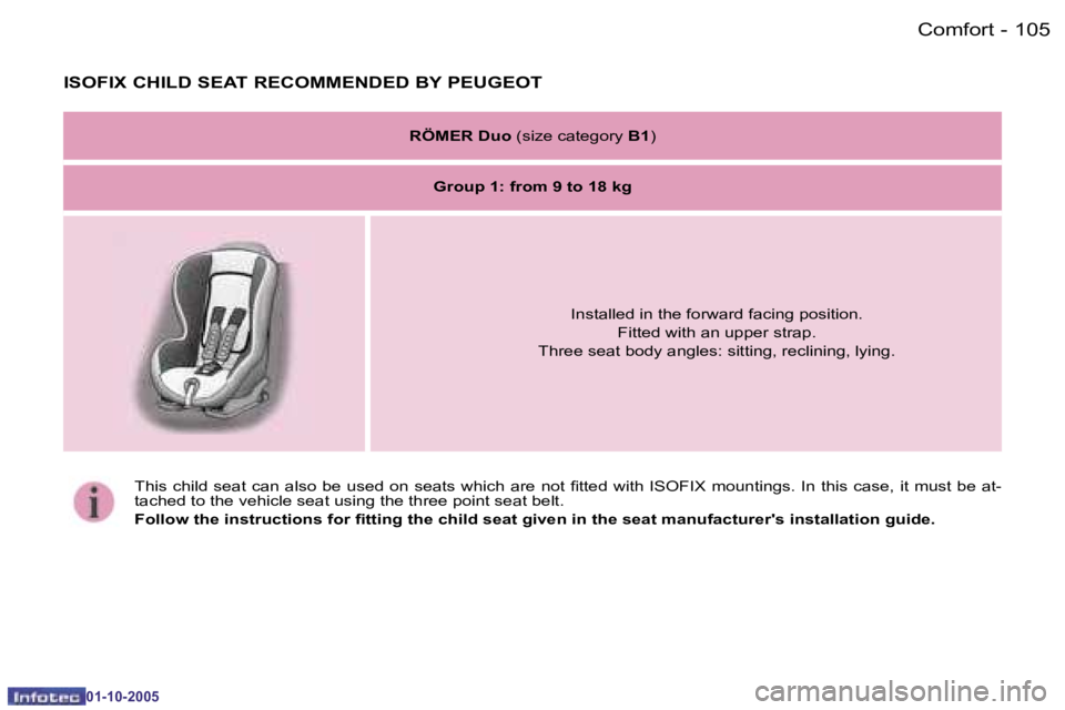 PEUGEOT 1007 2005  Owners Manual �1�0�4 �-�C�o�m�f�o�r�t
�0�1�-�1�0�-�2�0�0�5
�1�0�5
�-�C�o�m�f�o�r�t
�0�1�-�1�0�-�2�0�0�5
�R�Ö�M�E�R� �D�u�o� 
�(�s�i�z�e� �c�a�t�e�g�o�r�y�  �B�1�)
�G�r�o�u�p� �1�:� �f�r�o�m� �9� �t�o� �1�8� �k�g
�