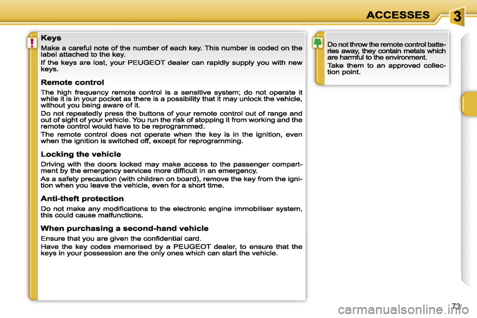 PEUGEOT 207 2007  Owners Manual �!
�7�3                           
