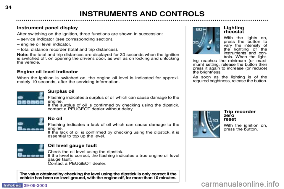 PEUGEOT 307 2003  Owners Manual 
Instrument panel display 
*,&--.-*&-,&& 
H1&&&&	.
H1&.
H