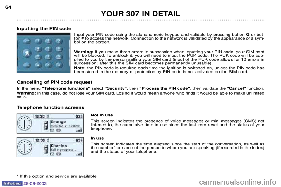 PEUGEOT 307 CC 2003  Owners Manual 
	

	
$#
	-=.&	
, #"-	

	#
		"#	"#	

 %
 :	


		(	
		