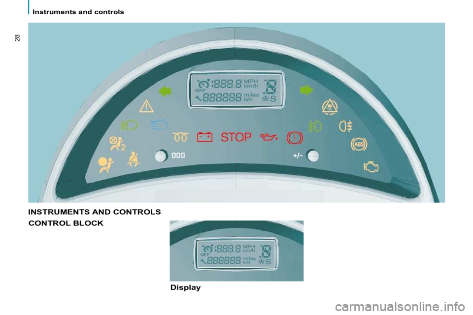 PEUGEOT 807 2009  Owners Manual    Instruments and controls   
28
 INSTRUMENTS AND CONTROLS 
 CONTROL BLOCK 
  Display     
