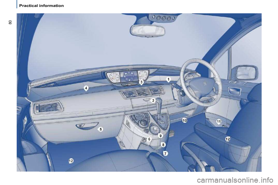 PEUGEOT 807 2009  Owners Manual �8�0
   Practical information     