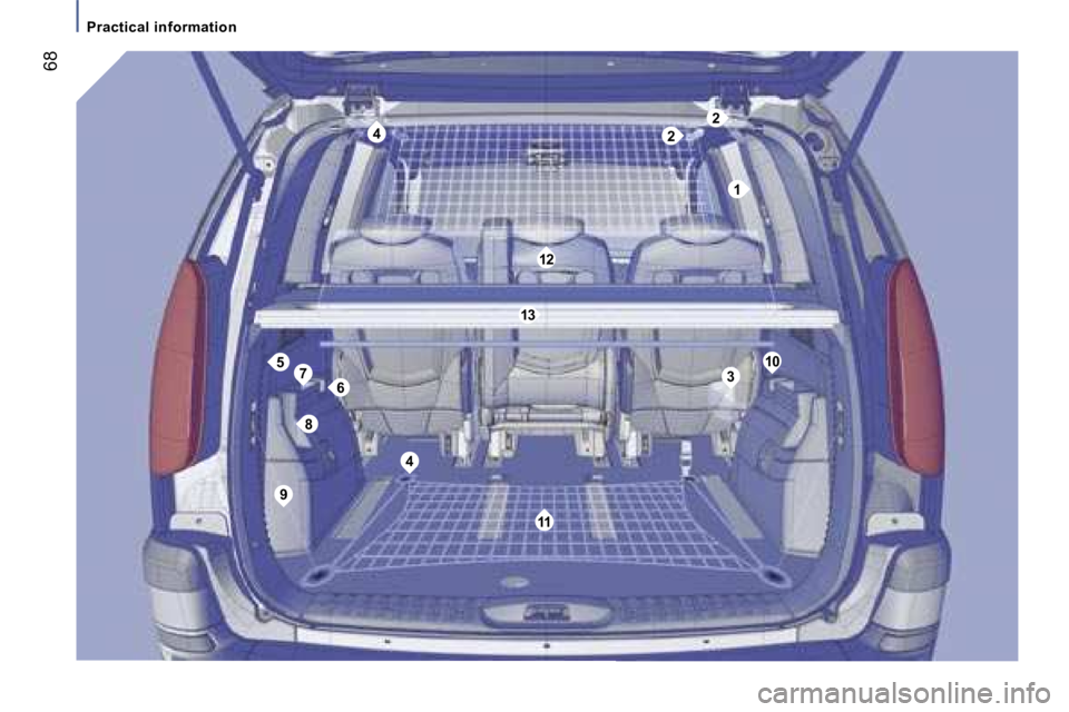 PEUGEOT 807 2006  Owners Manual �2�4�2
�1
�3
�4
�5
�6�7
�8
�9
�1�1
�1�2
�1�0
�1�3
�P�r�a�c�t�i�c�a�l� �i�n�f�o�r�m�a�t�i�o�n
�6�8  