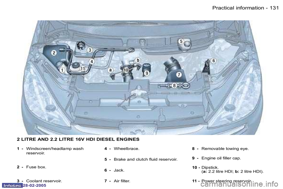 PEUGEOT 807 2005  Owners Manual �1�3�0 �-
�2�8�-�0�2�-�2�0�0�5
�1�3�1�P�r�a�c�t�i�c�a�l� �i�n�f�o�r�m�a�t�i�o�n�-
�2�8�-�0�2�-�2�0�0�5
�1� �-�  �W�i�n�d�s�c�r�e�e�n�/�h�e�a�d�l�a�m�p� �w�a�s�h� 
�r�e�s�e�r�v�o�i�r�. � 
�2�  �-�  �F�