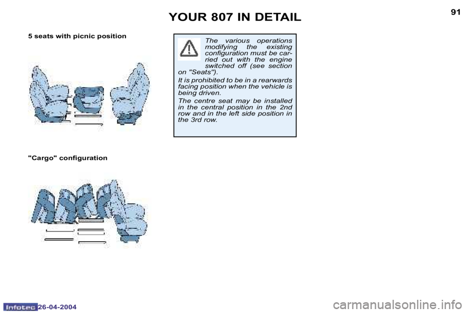PEUGEOT 807 2004  Owners Manual �9�0
�2�6�-�0�4�-�2�0�0�4
�9�1
�2�6�-�0�4�-�2�0�0�4
�Y�O�U�R� �8�0�7� �I�N� �D�E�T�A�I�L
�5� �s�e�a�t�s� �w�i�t�h� �p�i�c�n�i�c� �p�o�s�i�t�i�o�n�  
�"�C�a�r�g�o�"� �c�o�n�i�g�u�r�a�t�i�o�n�T�