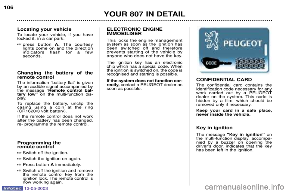 PEUGEOT 807 2003  Owners Manual 
#,1!1 "#4  ,""4-  "#4 
4"4;1"9 
 	 

	 F%


, 

G  "1	 
%, 
	 
$% "	
 
 !
	 %,

  
" 334"4 ;1"9  ,"*
"4- 9+(( 	