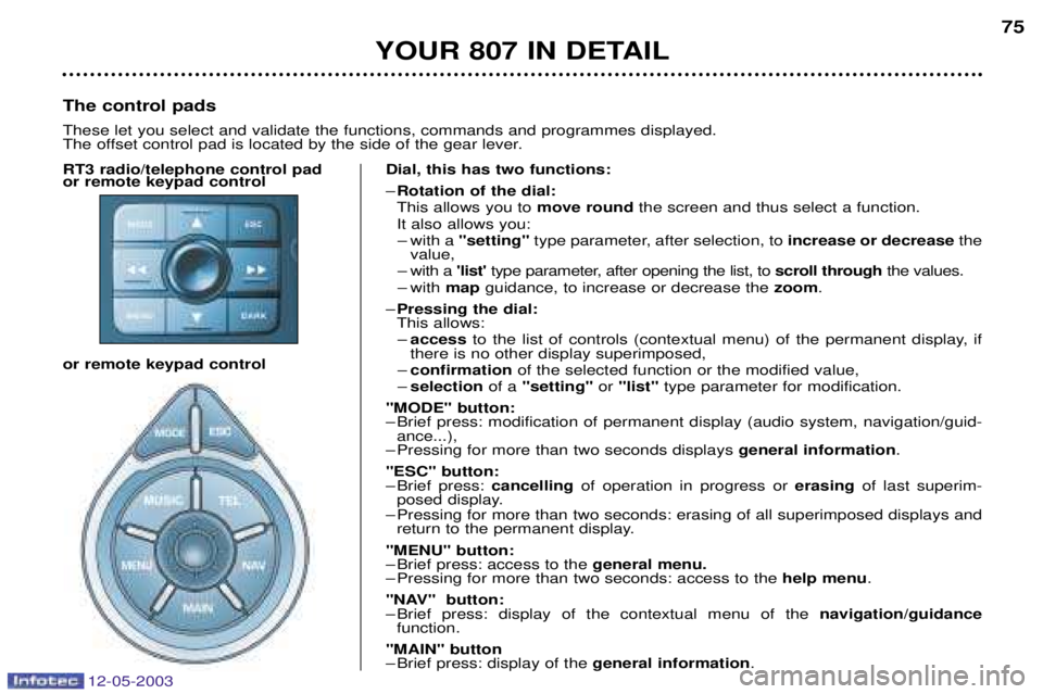 PEUGEOT 807 2003 Owners Manual 12-05-2003
/
0
1& &2)& 2
&&3&%2
&&3&%2
4)
)
56
7 –
6)&
7 This allows you to
& PEUGEOT 807 2003 Owners Manual 12-05-2003
/
0
1& &2)& 2
&&3&%2
&&3&%2
4)
)
56
7 –
6)&
7 This allows you to
&