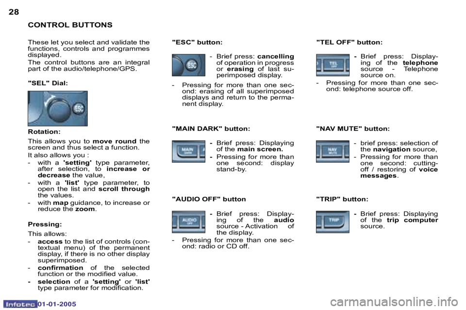 PEUGEOT BOXER DAG 2005  Owners Manual �2�8�2�9
�0�2�-�0�8�-�2�0�0�4
�C�O�N�T�R�O�L� �B�U�T�T�O�N�S
�-�  �B�r�i�e�f�  �p�r�e�s�s�:� �c�a�n�c�e�l�l�i�n�g� 
�o�f� �o�p�e�r�a�t�i�o�n� �i�n� �p�r�o�g�r�e�s�s�  
�o�r�  �e�r�a�s�i�n�g �  �o�f�  