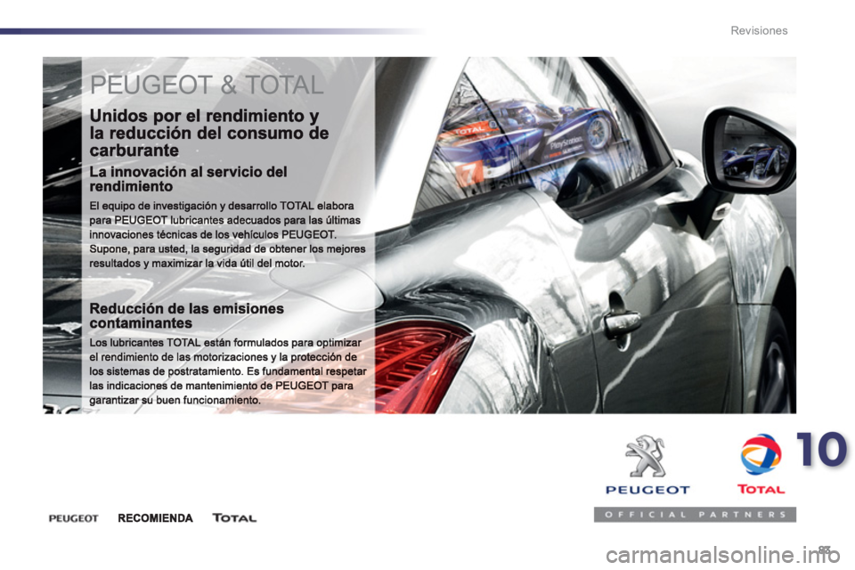 PEUGEOT 107 2012  Manual del propietario (in Spanish) 10
83 Revisiones
  PEUGEOT & TOTAL  