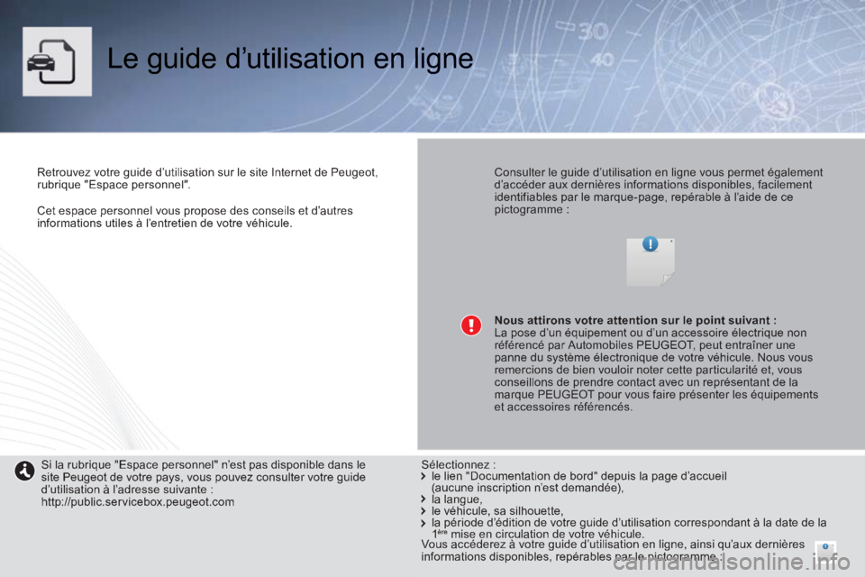 PEUGEOT 2008 2014 Manuel du propriétaire (in French) Cet espace personnel vous propose des conseils et d’autres informations utiles à l’entretien de votre véhicule.
Le guide d’utilisation en ligne
Retrouvez votre guide d’utilisation PEUGEOT 2008 2014 Manuel du propriétaire (in French) Cet espace personnel vous propose des conseils et d’autres informations utiles à l’entretien de votre véhicule.
Le guide d’utilisation en ligne
Retrouvez votre guide d’utilisation