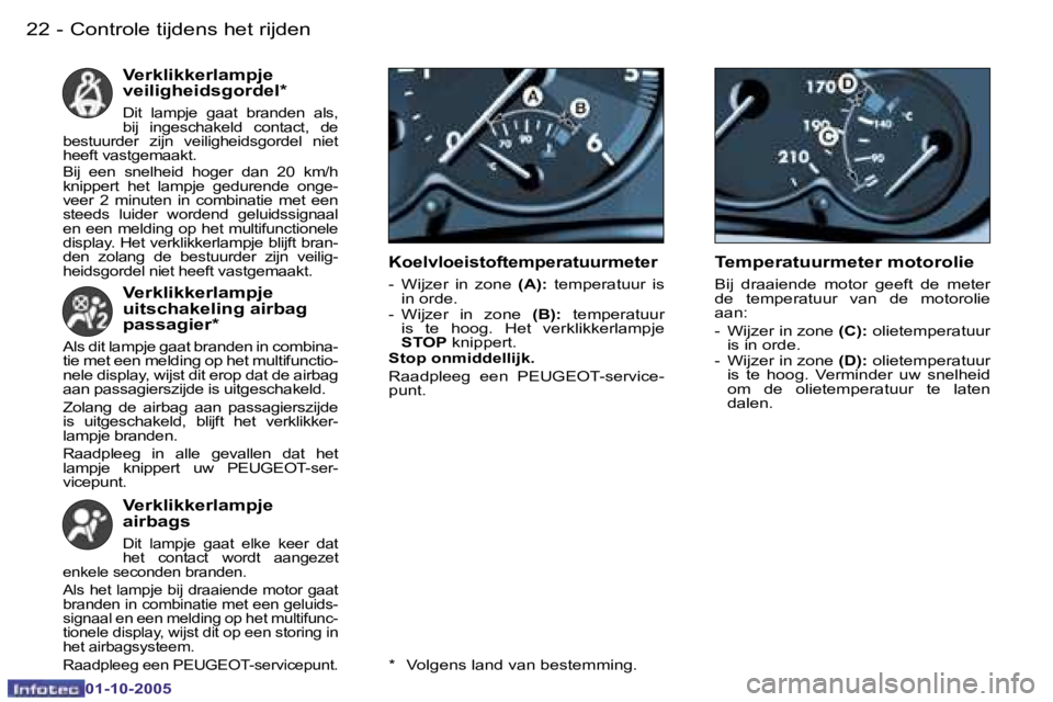 PEUGEOT 206 2005.5  Instructieboekje (in Dutch) �C�o�n�t�r�o�l�e� �t�i�j�d�e�n�s� �h�e�t� �r�i�j�d�e�n�2�2 �-
�0�1�-�1�0�-�2�0�0�5
�2�3�C�o�n�t�r�o�l�e� �t�i�j�d�e�n�s� �h�e�t� �r�i�j�d�e�n�-
�0�1�-�1�0�-�2�0�0�5
�V�e�r�k�l�i�k�k�e�r�l�a�m�p�j�e�  
