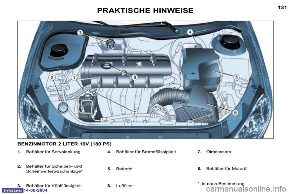 PEUGEOT 206 2004  Betriebsanleitungen (in German) �1�3�0
�1�4�-�0�6�-�2�0�0�4
�1�3�1
�1�4�-�0�6�-�2�0�0�4
�P�R�A�K�T�I�S�C�H�E� �H�I�N�W�E�I�S�E
�1�.�  �B�e�h�ä�l�t�e�r� �f�ü�r� �S�e�r�v�o�l�e�n�k�u�n�g
�2�.�  �  �B�e�h�ä�l�t�e�r� �f�ü�r� �S�c�h�