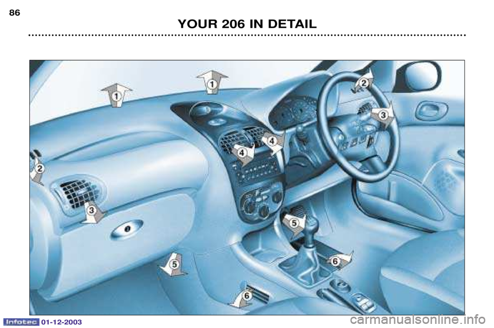 PEUGEOT 206 2003.5  Owners Manual 01-12-2003
YOUR 206 IN DETAIL
86  