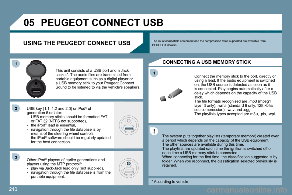 PEUGEOT 207 2010  Owners Manual 210
�1
�0�5
�1�1
�2�2
�3�3
� � �T�h�e� �s�y�s�t�e�m� �p�u�t�s� �t�o�g�e�t�h�e�r� �p�l�a�y�l�i�s�t�s� �(�t�e�m�p�o�r�a�r�y� �m�e�m�o�r�y�)� �c�r�e�a�t�e�d� �o�v�e�r� �a� �p�e�r�i�o�d� �w�h�i�c�h� �d�e�