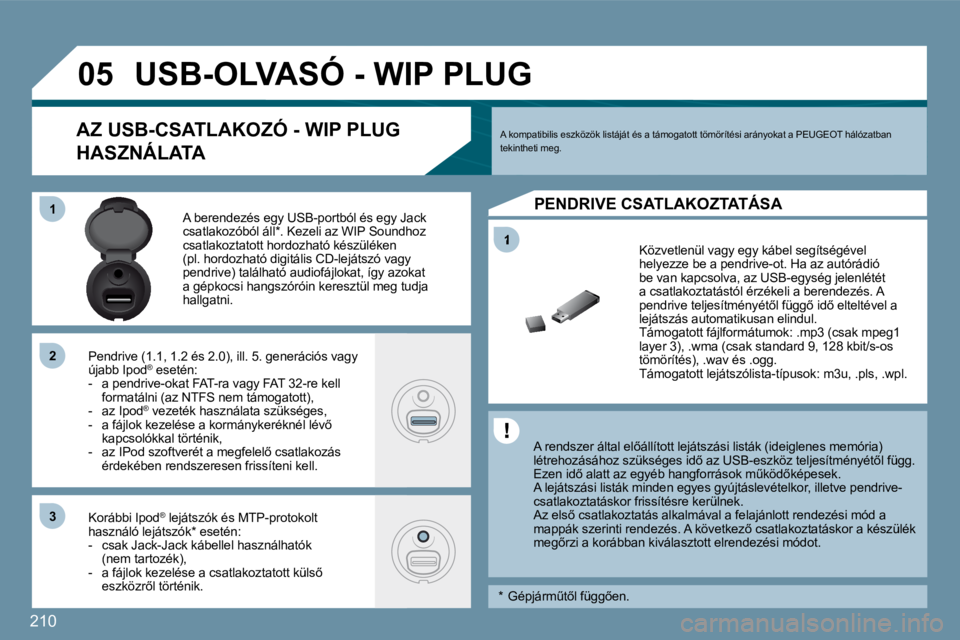 PEUGEOT 207 2010  Kezelési útmutató (in Hungarian) �2�1�0
�1
�0�5
�1�1
�2�2
�3�3
� � �A� �r�e�n�d�s�z�e�r� �á�l�t�a�l� �e�l5�á�l�l�í�t�o�t�t� �l�e�j�á�t�s�z�á�s�i� �l�i�s�t�á�k� �(�i�d�e�i�g�l�e�n�e�s� �m�e�m�ó�r�i�a�)� �l�é�t�r�e�h�o�z�á�s�