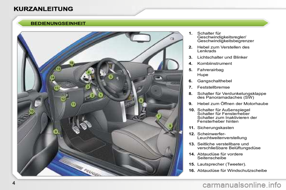 PEUGEOT 207 2007  Betriebsanleitungen (in German) 